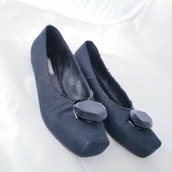 MARC JACOBS | Ballet Flats Huge Jewel Crystal Gem Square Toe Size US 7.5/EU 37.5 - Picture 4 of 11